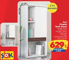 DOĞTAŞ RUUM STORE ZEİN KİTAPLIK OPAK BEYAZ